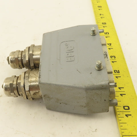 Epic H-BE 16 SS 400V 16 Pin Male Connector Top Entry Hood Assembly