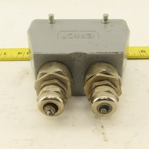 Epic H-BE 16 SS 400V 16 Pin Male Connector Top Entry Hood Assembly