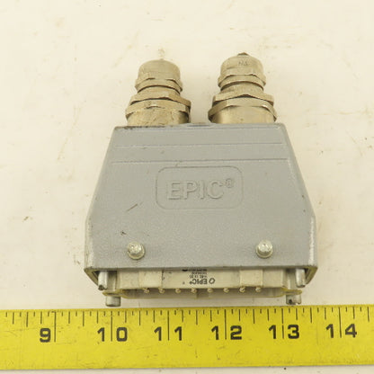 Epic H-BE 16 SS 400V 16 Pin Male Connector Top Entry Hood Assembly