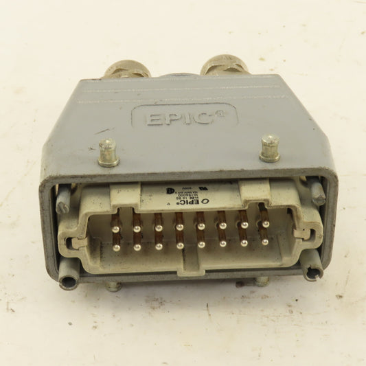 Epic H-BE 16 SS 400V 16 Pin Male Connector Top Entry Hood Assembly