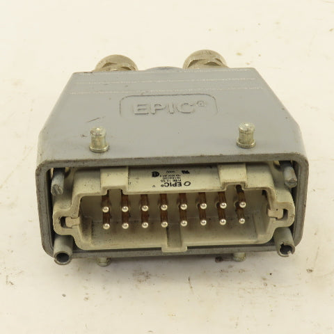 Epic H-BE 16 SS 400V 16 Pin Male Connector Top Entry Hood Assembly