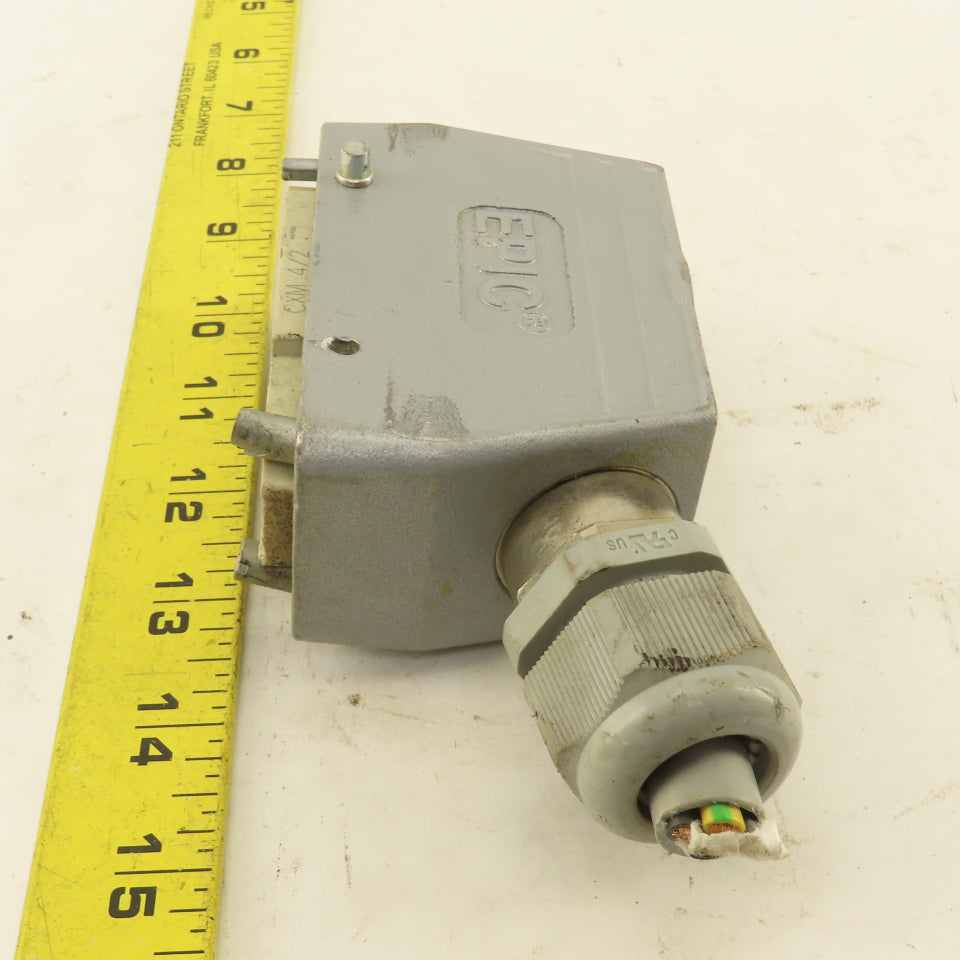 Epic CXM 4/2 600V 4 Pin Male Connector Angle Side Entry Hood Assembly