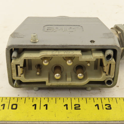 Epic CXM 4/2 600V 4 Pin Male Connector Angle Side Entry Hood Assembly