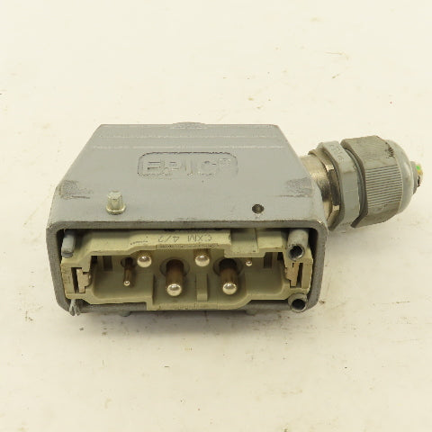 Epic CXM 4/2 600V 4 Pin Male Connector Angle Side Entry Hood Assembly