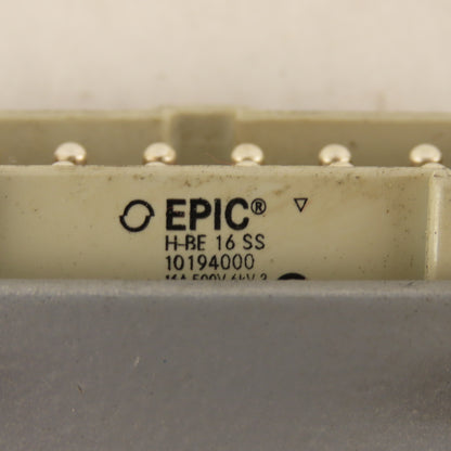 Epic H-BE 16 SS 500V 16 Pin Male Connector Side Entry Hood  Assembly
