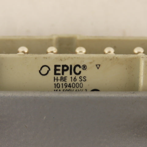 Epic H-BE 16 SS 500V 16 Pin Male Connector Side Entry Hood  Assembly