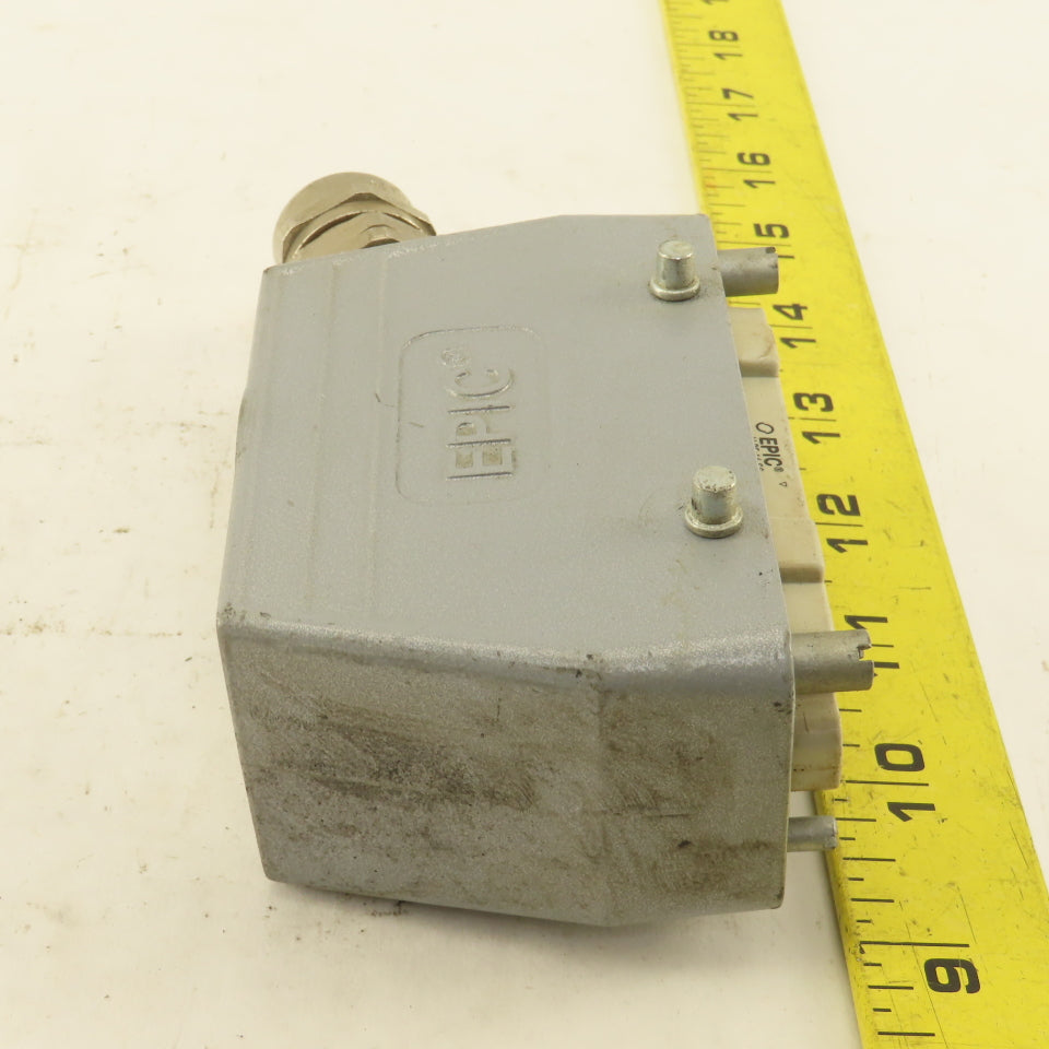 Epic H-BE 16 SS 500V 16 Pin Male Connector Side Entry Hood  Assembly