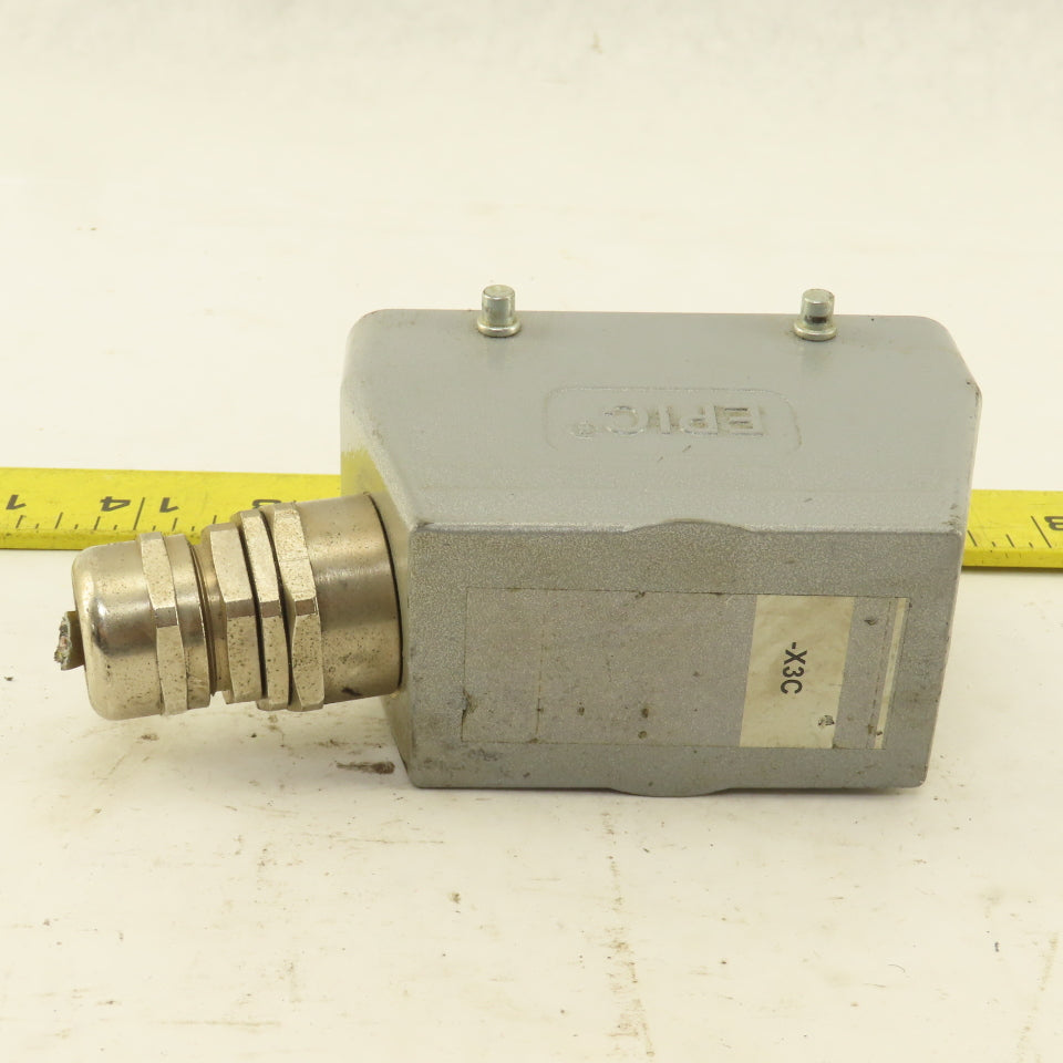 Epic H-BE 16 SS 500V 16 Pin Male Connector Side Entry Hood  Assembly