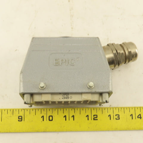 Epic H-BE 16 SS 500V 16 Pin Male Connector Side Entry Hood  Assembly