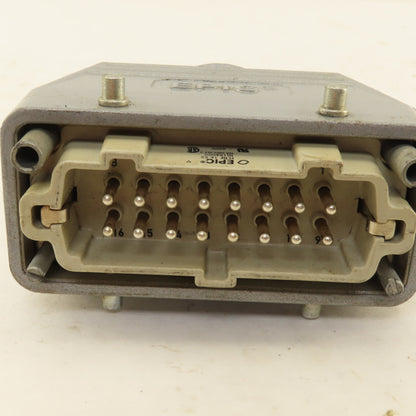 Epic H-BE 16 SS 500V 16 Pin Male Connector Side Entry Hood  Assembly