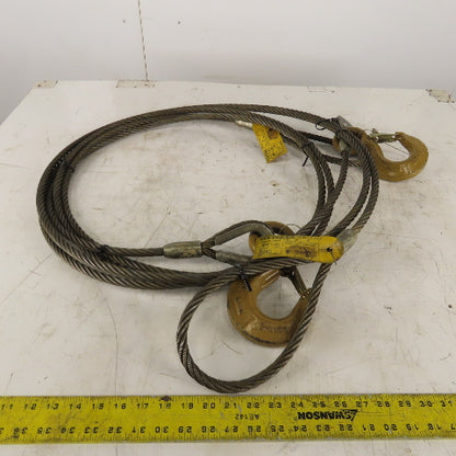 John Sakash 1/2" Wire Rope Sling Single Leg W/ Hook 1.9-5.1 Ton MAX 15'