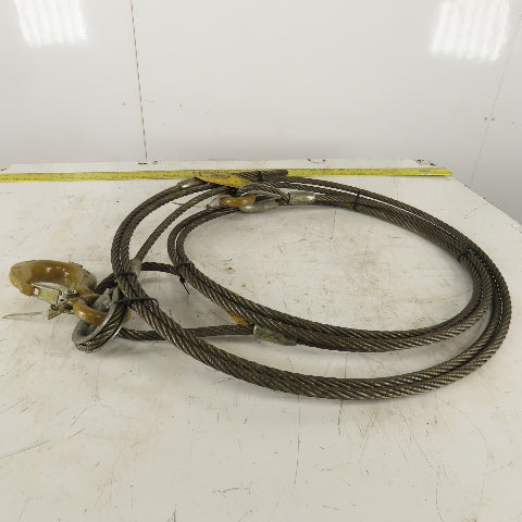 John Sakash 1/2" Wire Rope Sling Single Leg W/ Hook 1.9-5.1 Ton MAX 15'