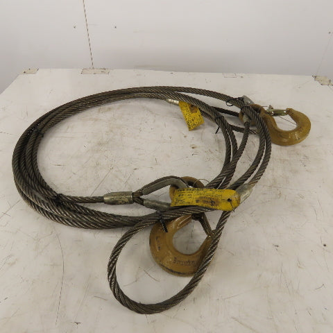 John Sakash 1/2" Wire Rope Sling Single Leg W/ Hook 1.9-5.1 Ton MAX 15'