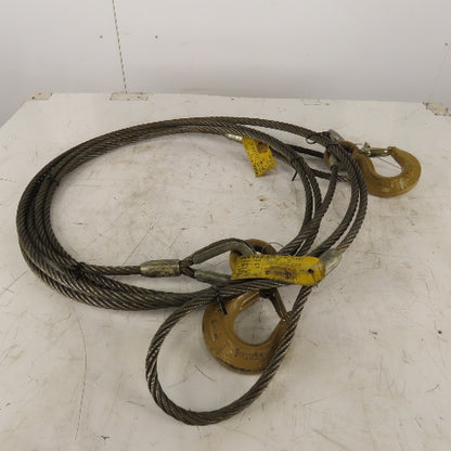 John Sakash 1/2" Wire Rope Sling Single Leg W/ Hook 1.9-5.1 Ton MAX 15'