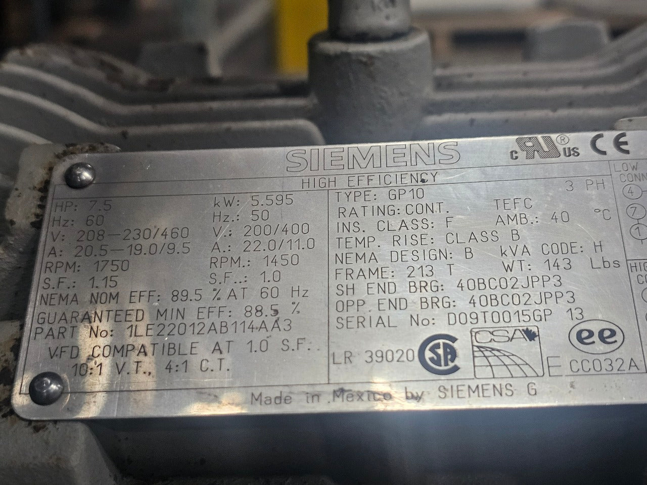 Viking Pump LQ4124B 3" Positive Displacement Cast Iron Pump Assembly 7.5Hp 3ph