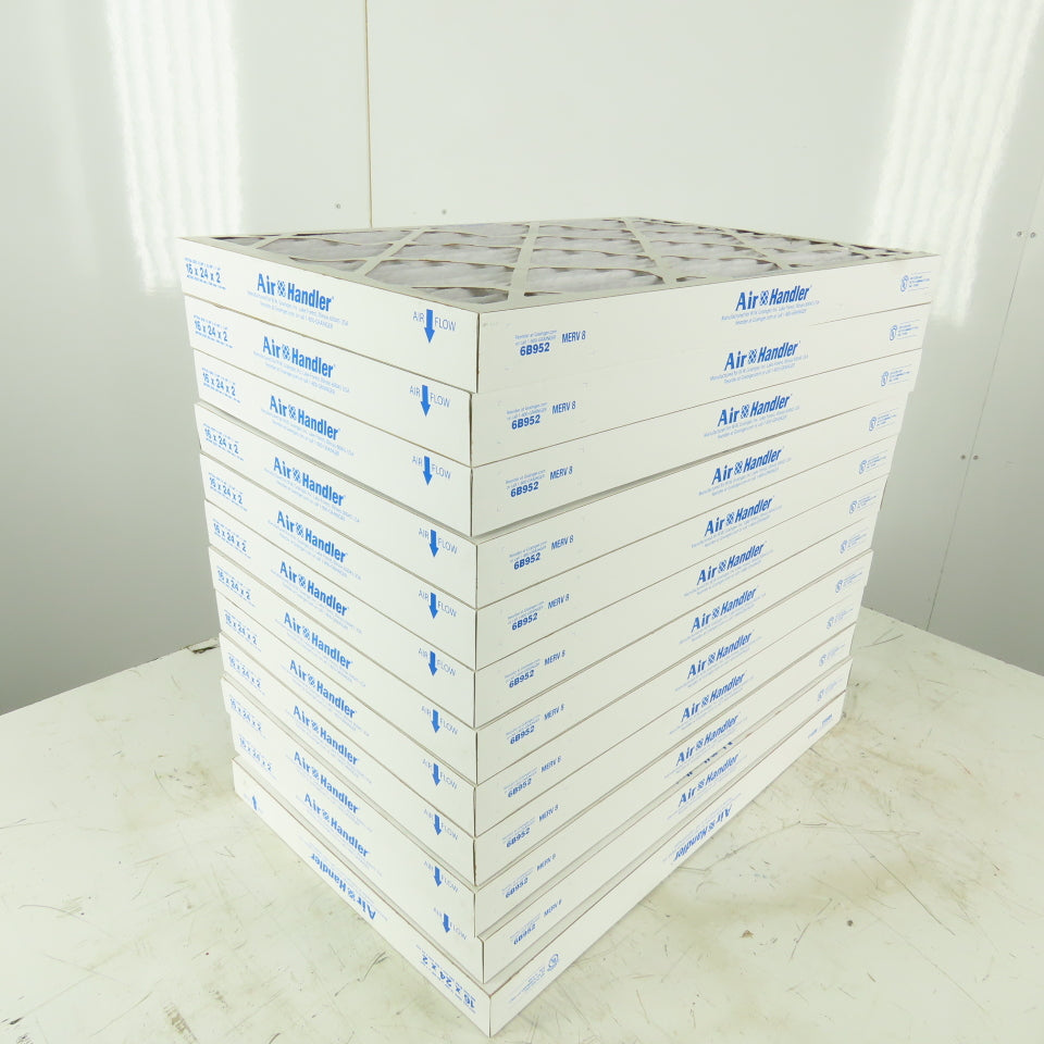 Air Handler 6B952 Pleated Air Filter,16x24x2 MERV 8 Lot of 11