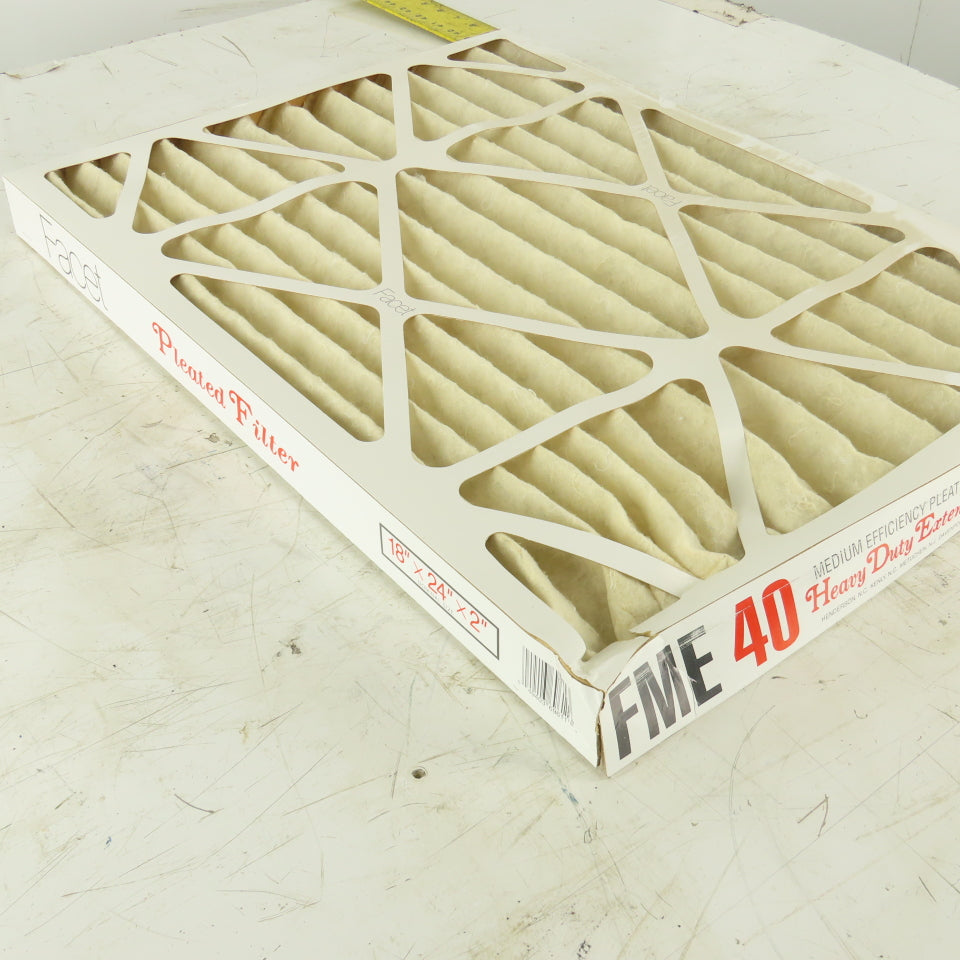 Facet FME 40 Pleated Air Filter 18x24x2 Heavy Duty Extended Life Lot of 12