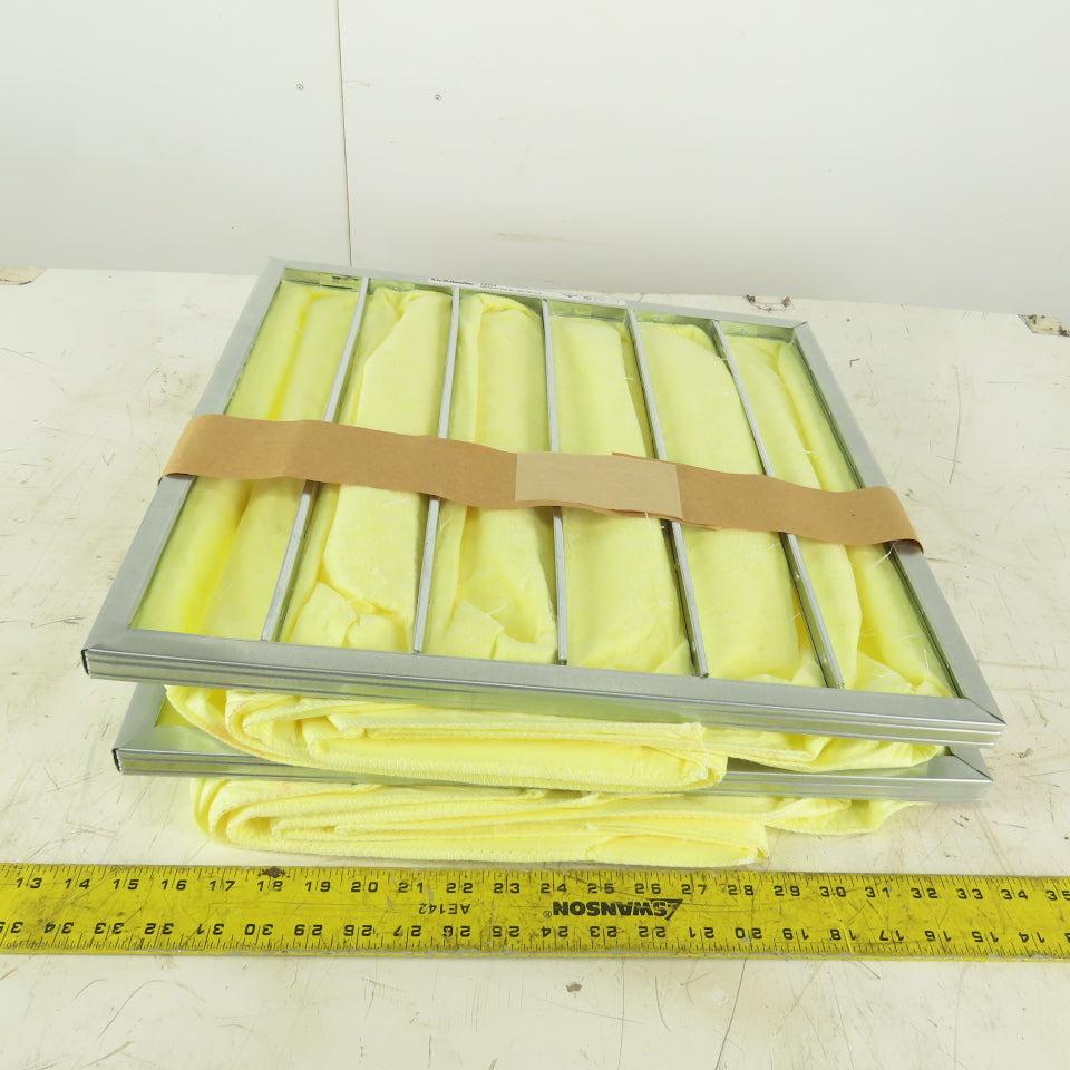 Air Handler 2JUY4 20x20x22 6 Pocket Filter Yellow 90-95%  Lot of 2