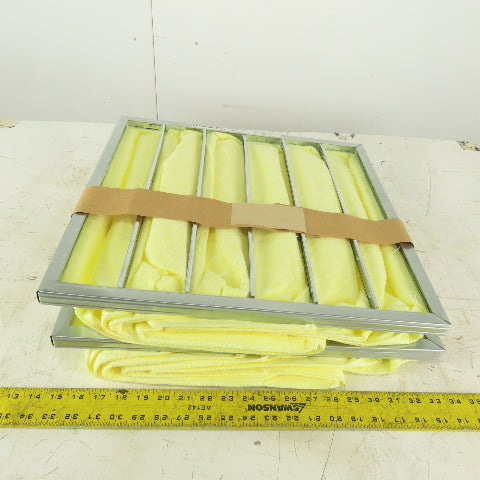 Air Handler 2JUY4 20x20x22 6 Pocket Filter Yellow 90-95%  Lot of 2