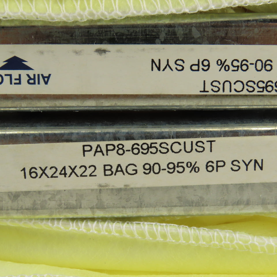 Air Handler PAP8-695SCUST 16x24x22 Bag Filter 90-95% Yellow Synthetic 6P Lot of 4