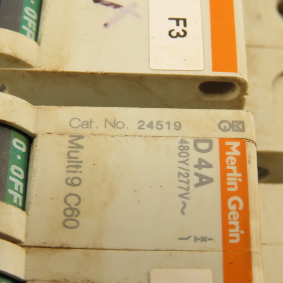 Merlin Gerin 24519 Multi 9 2 Pole 4A Circuit Breaker 300V Max Lot Of 2