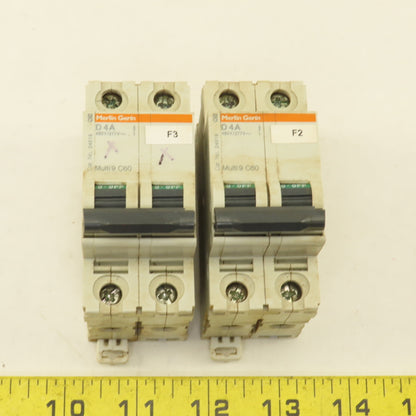 Merlin Gerin 24519 Multi 9 2 Pole 4A Circuit Breaker 300V Max Lot Of 2
