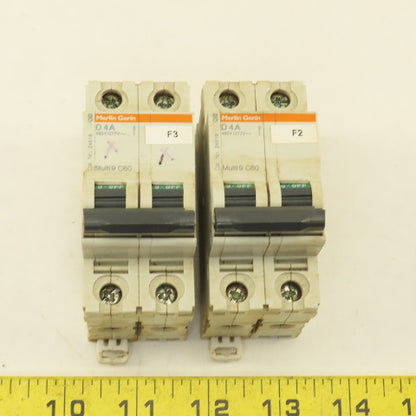 Merlin Gerin 24519 Multi 9 2 Pole 4A Circuit Breaker 300V Max Lot Of 2