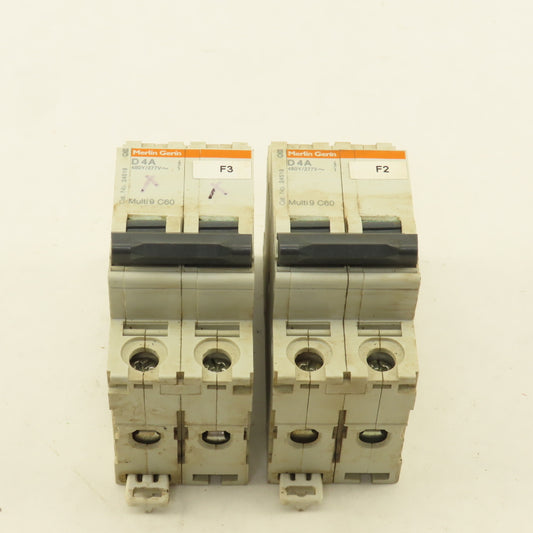 Merlin Gerin 24519 Multi 9 2 Pole 4A Circuit Breaker 300V Max Lot Of 2