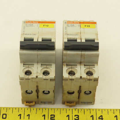Merlin Gerin 24522 Multi 9 2 Pole D10A 10A Circuit Breaker 300V Max Lot Of 2