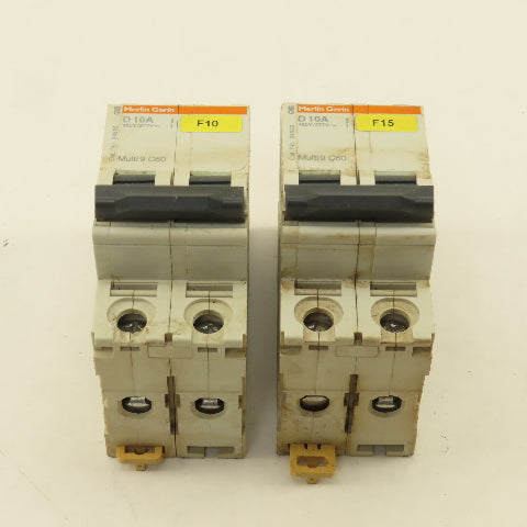 Merlin Gerin 24522 Multi 9 2 Pole D10A 10A Circuit Breaker 300V Max Lot Of 2