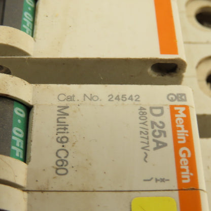 Merlin Gerin 24542 Multi 9 3 Pole D25A 25A Circuit Breaker 300V Max Lot Of 2