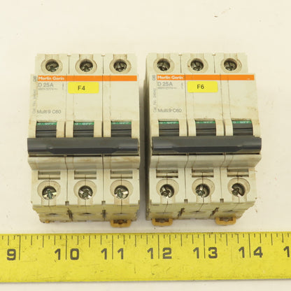 Merlin Gerin 24542 Multi 9 3 Pole D25A 25A Circuit Breaker 300V Max Lot Of 2