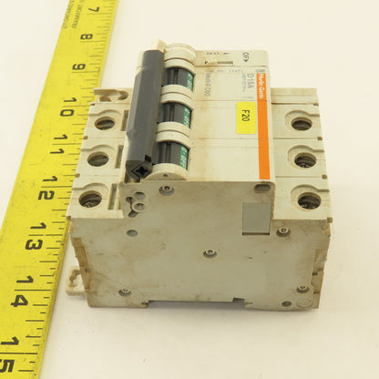 Merlin Gerin 17471 Multi 9 3 Pole D15A 15A Circuit Breaker W/ Auxiliary