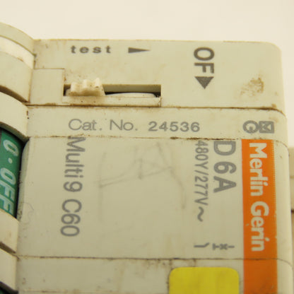 Merlin Gerin 24536 Multi 9 3 Pole D6A 6A Circuit Breaker