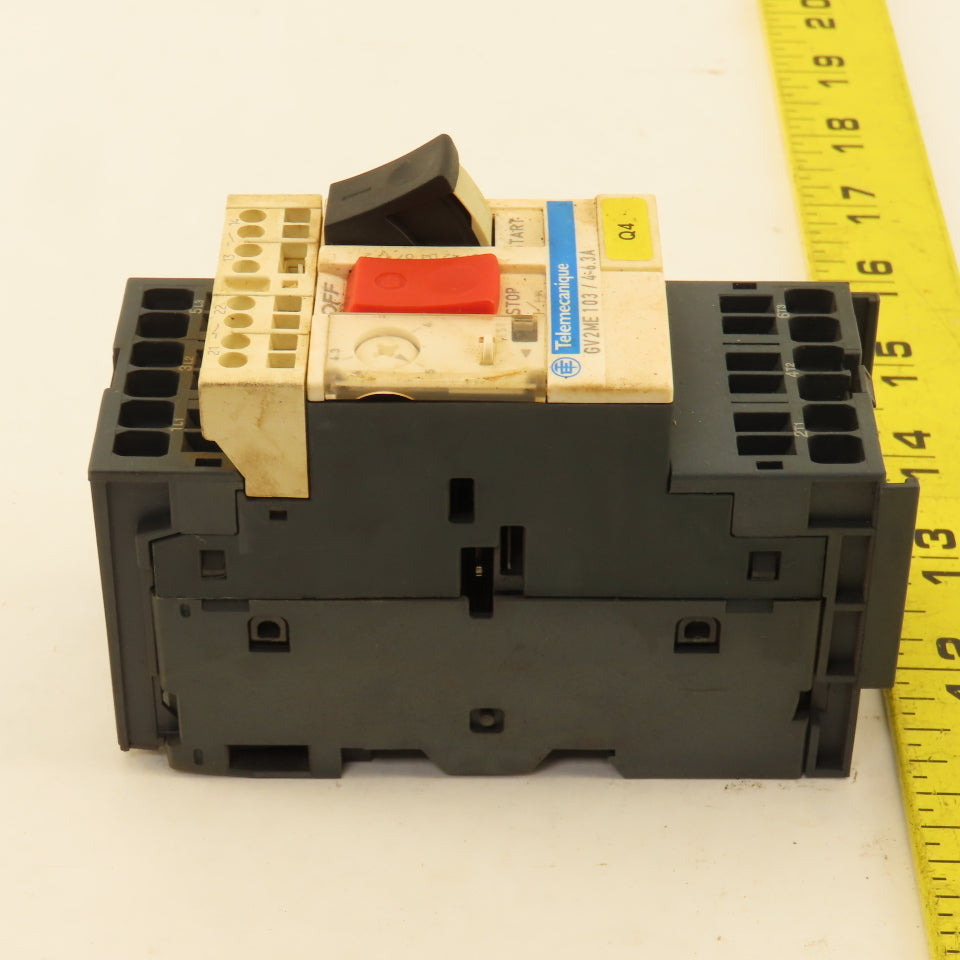 Telemecanique GV2ME103 Manual Motor Starter 600V 5Hp 3Ph 4-6.3A Trip