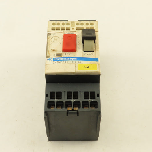 Telemecanique GV2ME103 Manual Motor Starter 600V 5Hp 3Ph 4-6.3A Trip