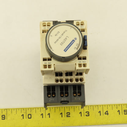 Telemecanique LC1D123 600V 20A 7.5Hp Contactor Relay W/ 0.1-3s LADT03 Timer