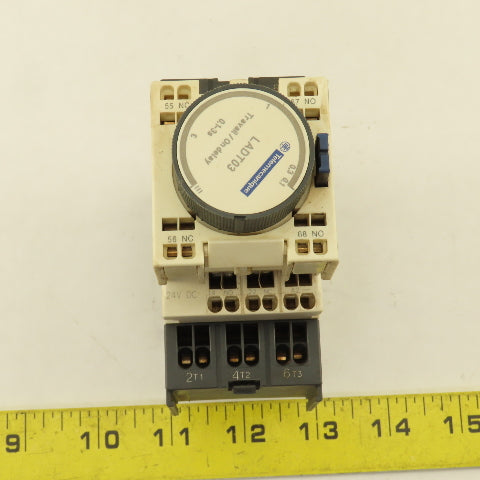 Telemecanique LC1D123 600V 20A 7.5Hp Contactor Relay W/ 0.1-3s LADT03 Timer