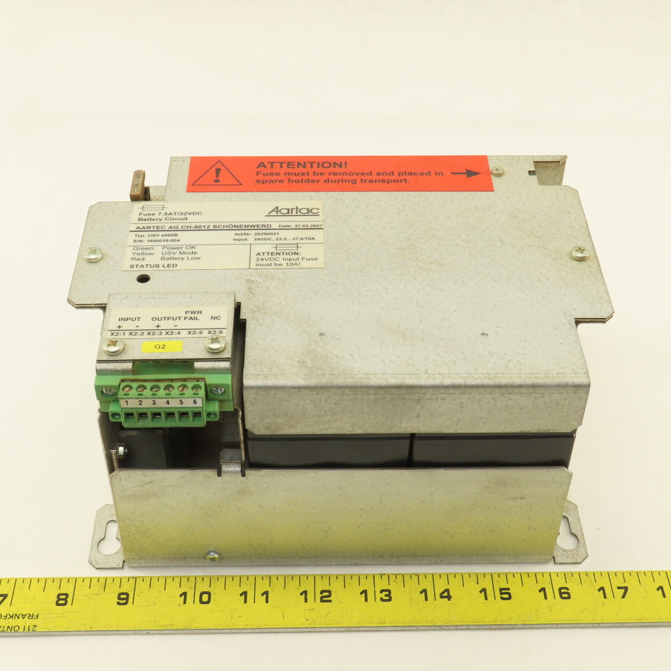 Aartac USV s950B CH-5012 24VDC Battery Back