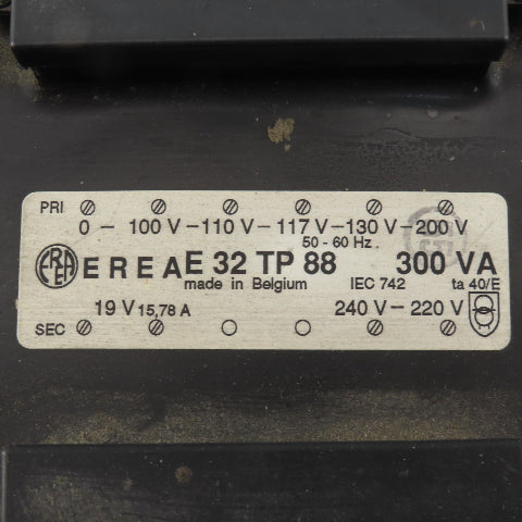 ERA E32 TP 88 Sealed Transformer 0-200V PRI 19V 240-220V Sec