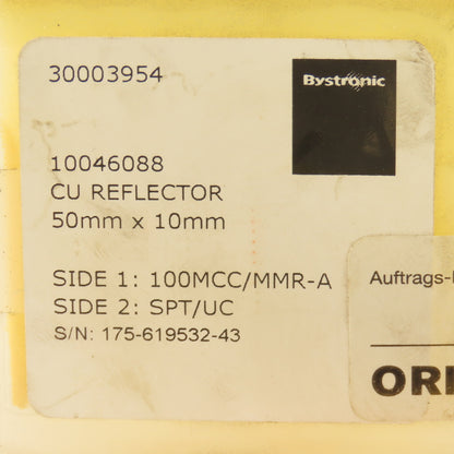 Bystronic 10046088 50mm x 10mm CU Reflector 100MCC/MMR-A SPT/UC