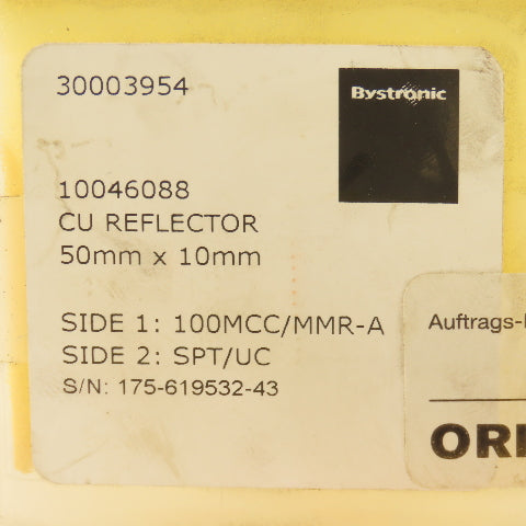 Bystronic 10046088 50mm x 10mm CU Reflector 100MCC/MMR-A SPT/UC
