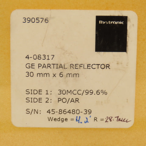 Bystronic 4-08317 30mm x 6mm GE Partial Reflector 30MCC/99.6% PO/AR