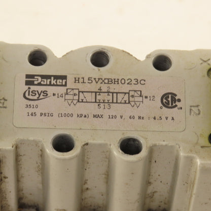 Parker H15VXBH023C 5/3 Position Closed Center Double Solenoid Pneumatic Valve