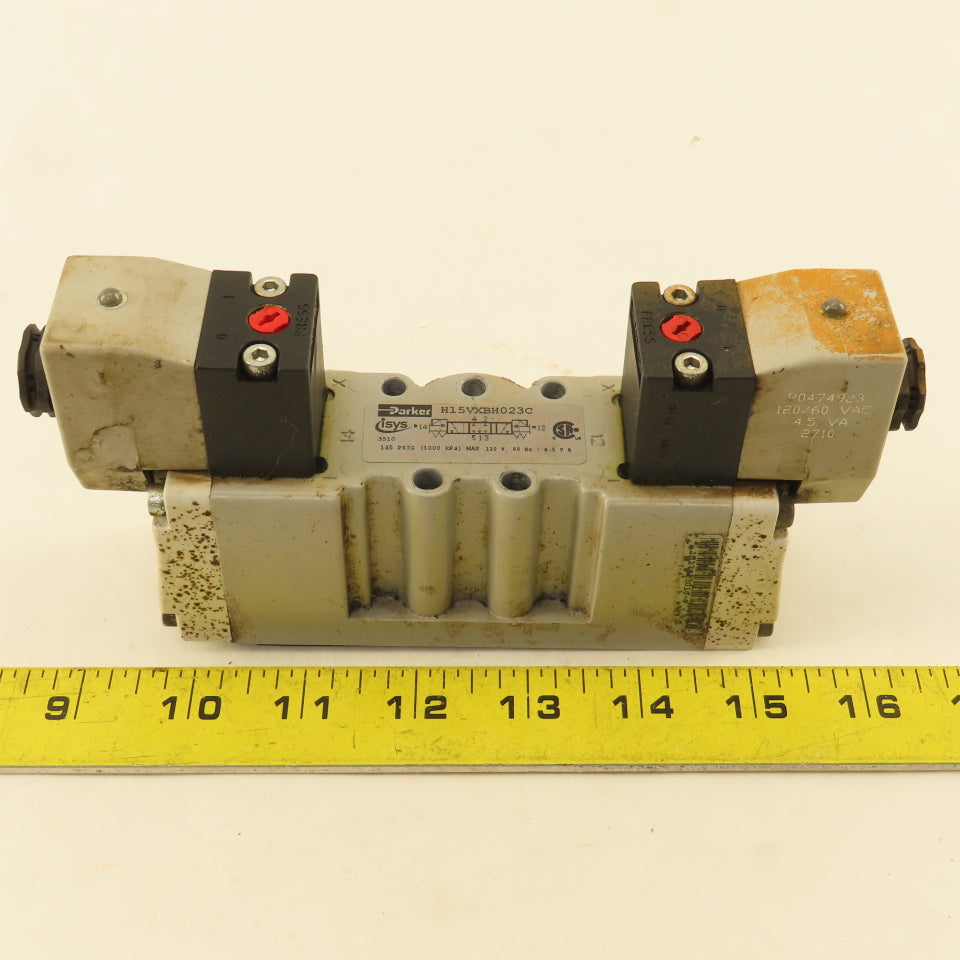 Parker H15VXBH023C 5/3 Position Closed Center Double Solenoid Pneumatic Valve