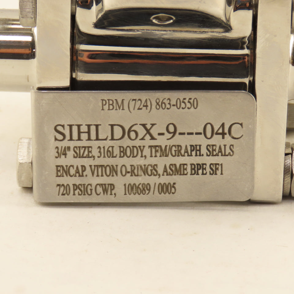 PBM SIHLD6X-9---04C 3/4" Sanitary Stainless Steel Locking Handle Ball Valve