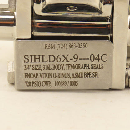 PBM SIHLD6X-9---04C 3/4" Sanitary Stainless Steel Locking Handle Ball Valve