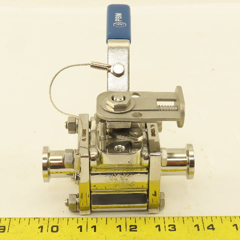 PBM SIHLD6X-9---04C 3/4" Sanitary Stainless Steel Locking Handle Ball Valve