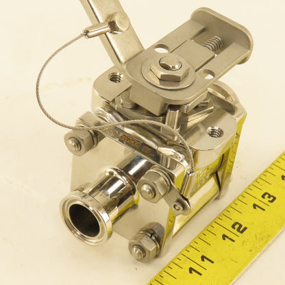 PBM SIHLD6X-9---04C 3/4" Sanitary Stainless Steel Locking Handle Ball Valve
