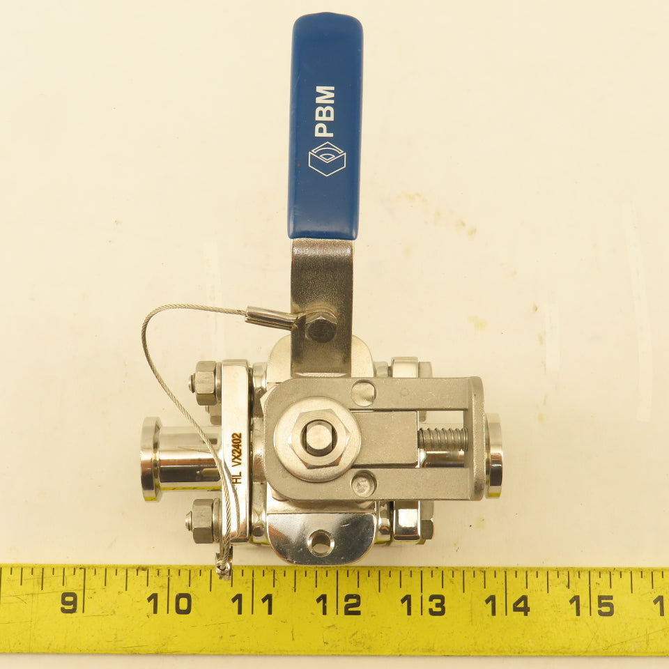 PBM SIHLD6X-9---04C 3/4" Sanitary Stainless Steel Locking Handle Ball Valve